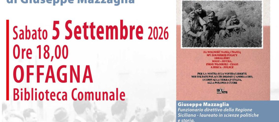 A Offagna la presentazione del volume &ldquo;Jan Gołota, un eroico sarto&rdquo; di Giuseppe Mazzaglia