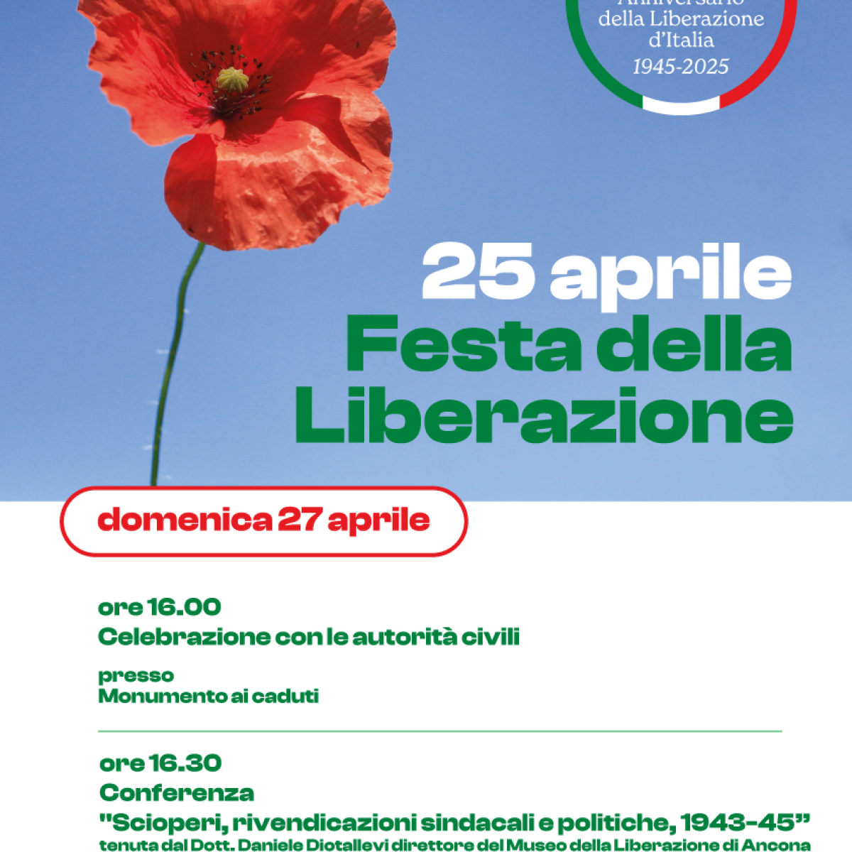 25 Aprile a Offagna &ndash; 80&deg; Anniversario della Liberazione d&rsquo;Italia